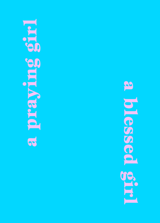 Praying Girl, Blessed Girl Text Art