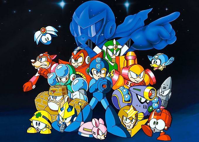 Mega Man and Robot Masters Group Shot