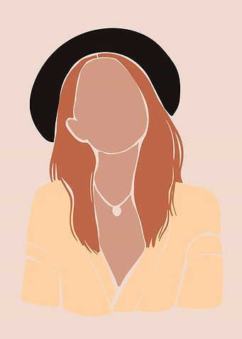 Abstract Woman Portrait with Hat