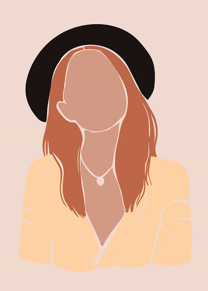 Abstract Woman Portrait with Hat