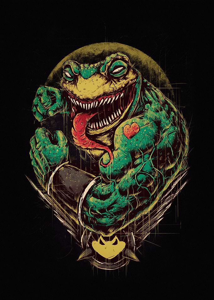 Mutant Frog Warrior Illustration