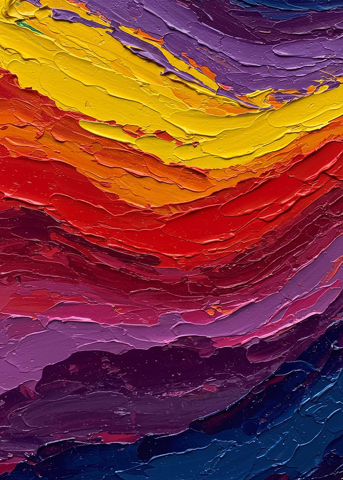 Abstract Colorful Impasto Painting