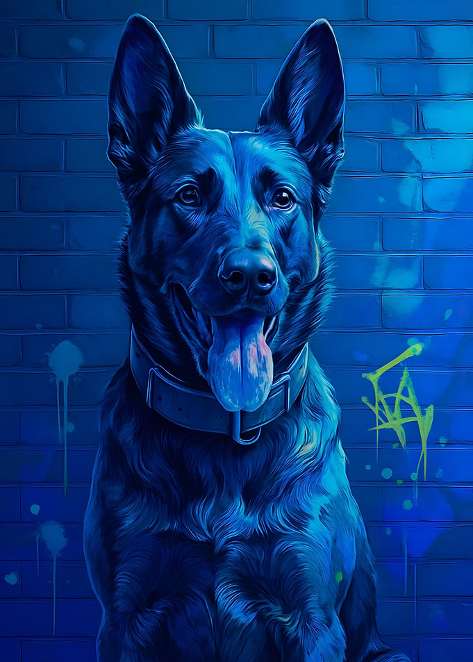 Blue German Shepherd Portrait