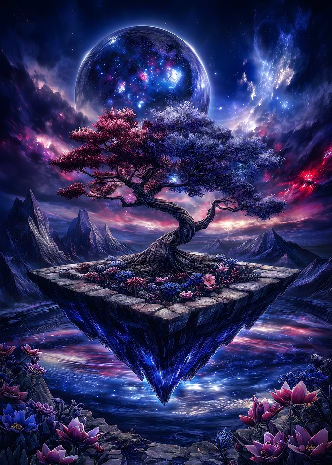 Fantasy Tree on Floating Island