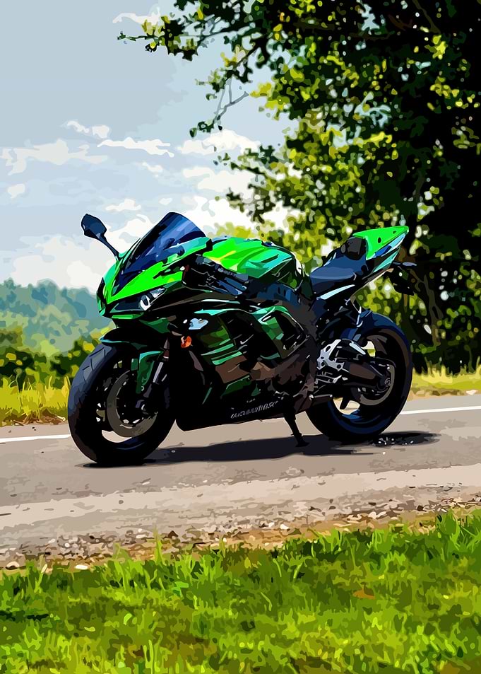 Motorcycle on Road