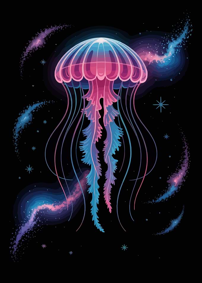 Cosmic Jellyfish Illustration