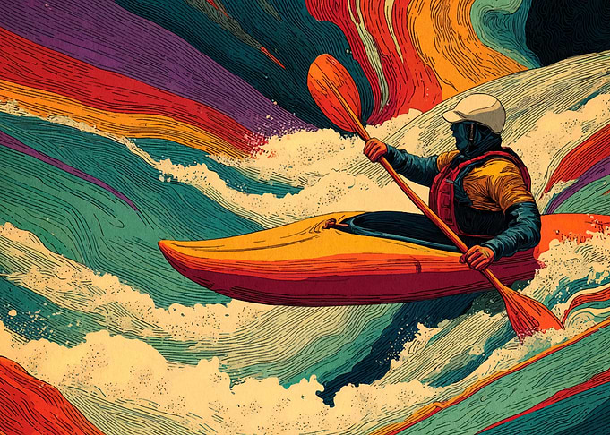 Colorful Kayak Adventure