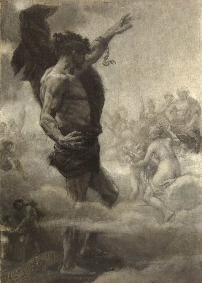 Prometheus Bound: Classical Charcoal Drawing