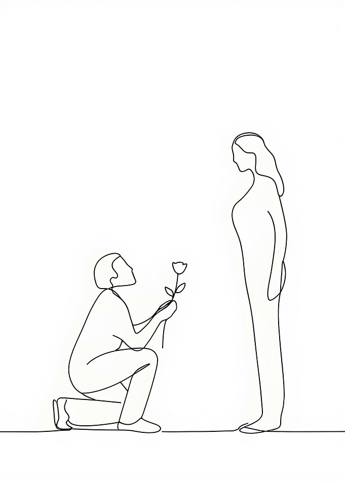 Minimalist Proposal Line Art