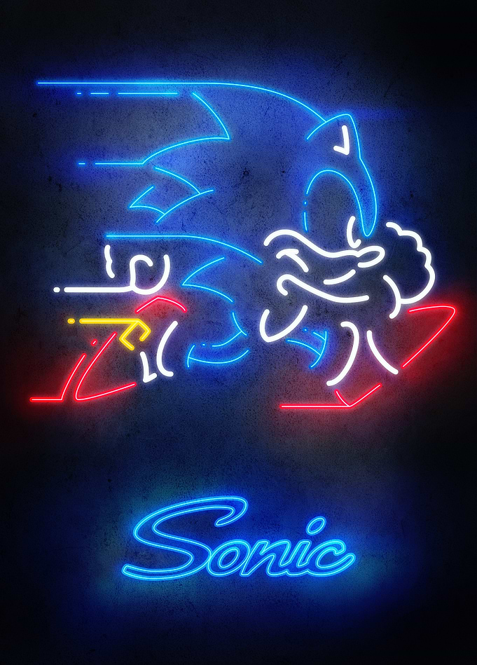 Sonic Neon Speed Silhouette