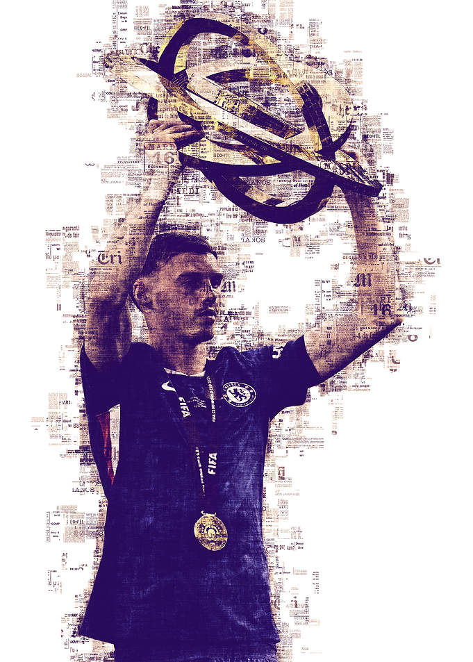 Palmer with Trophy Newspaper Art