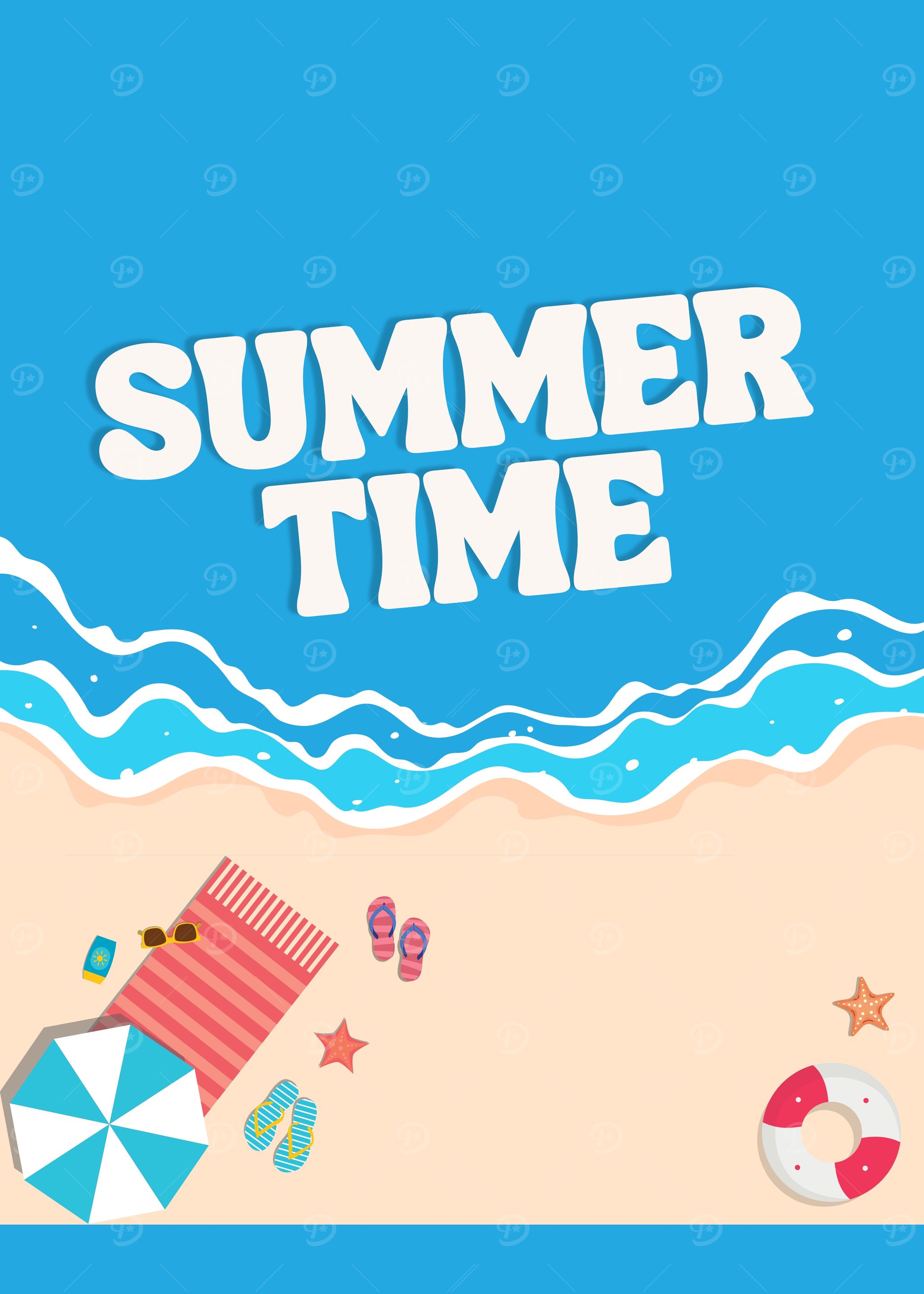 Summer Time Beach Illustration
