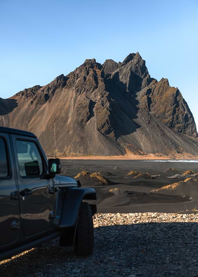 Jeep at Stokksnes, Iceland