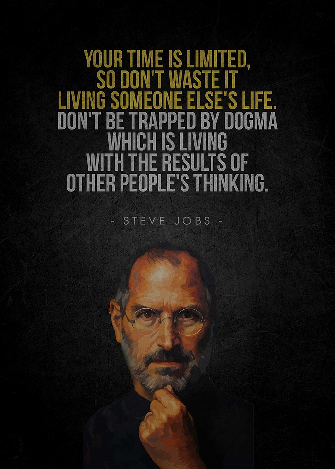 Steve Jobs Inspirational Quote Portrait
