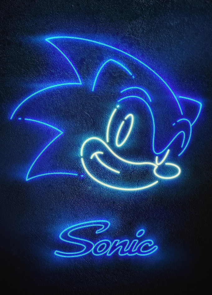 Sonic Neon Glow Sign