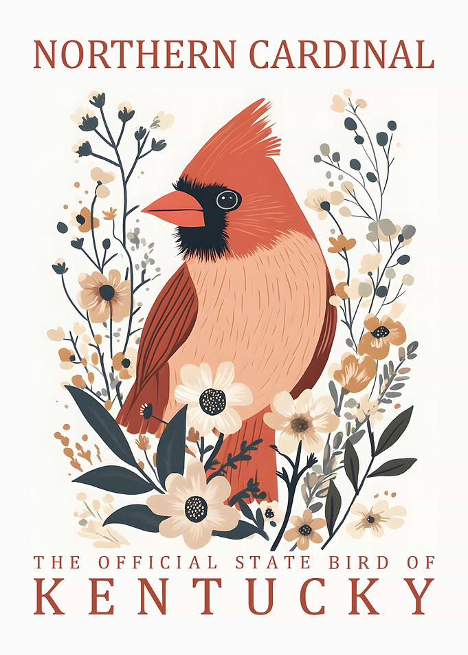 Northern Cardinal Kentucky State Bird Art