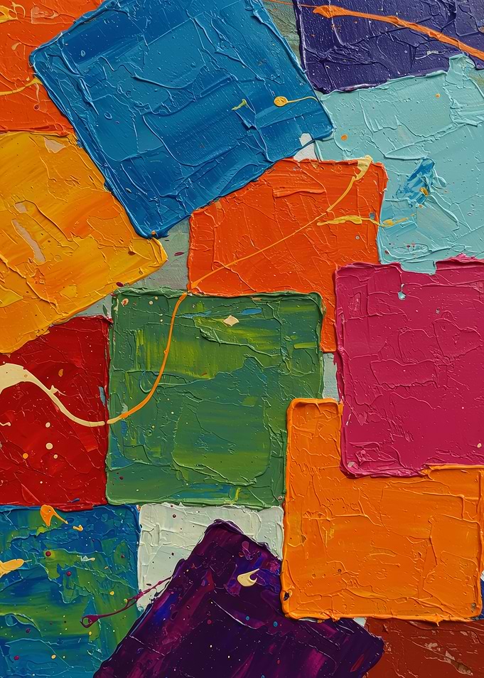 Colorful Abstract Square Painting