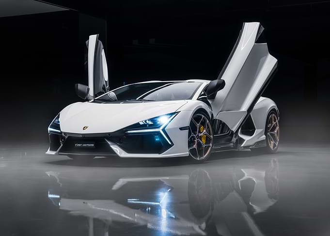 White Lamborghini with Open Doors
