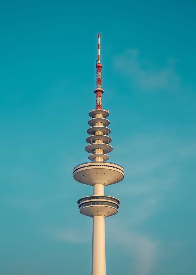 Hamburg TV Tower against Blue Sky