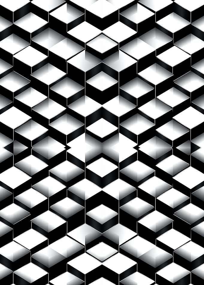 Abstract Black and White Diamond Pattern