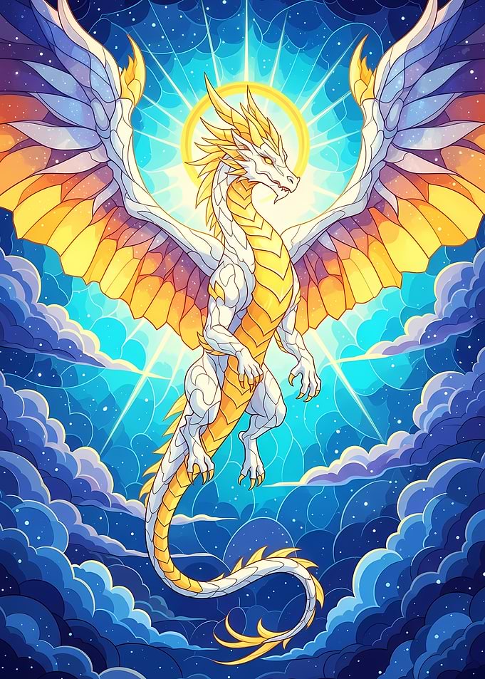 Winged Dragon in the Sky