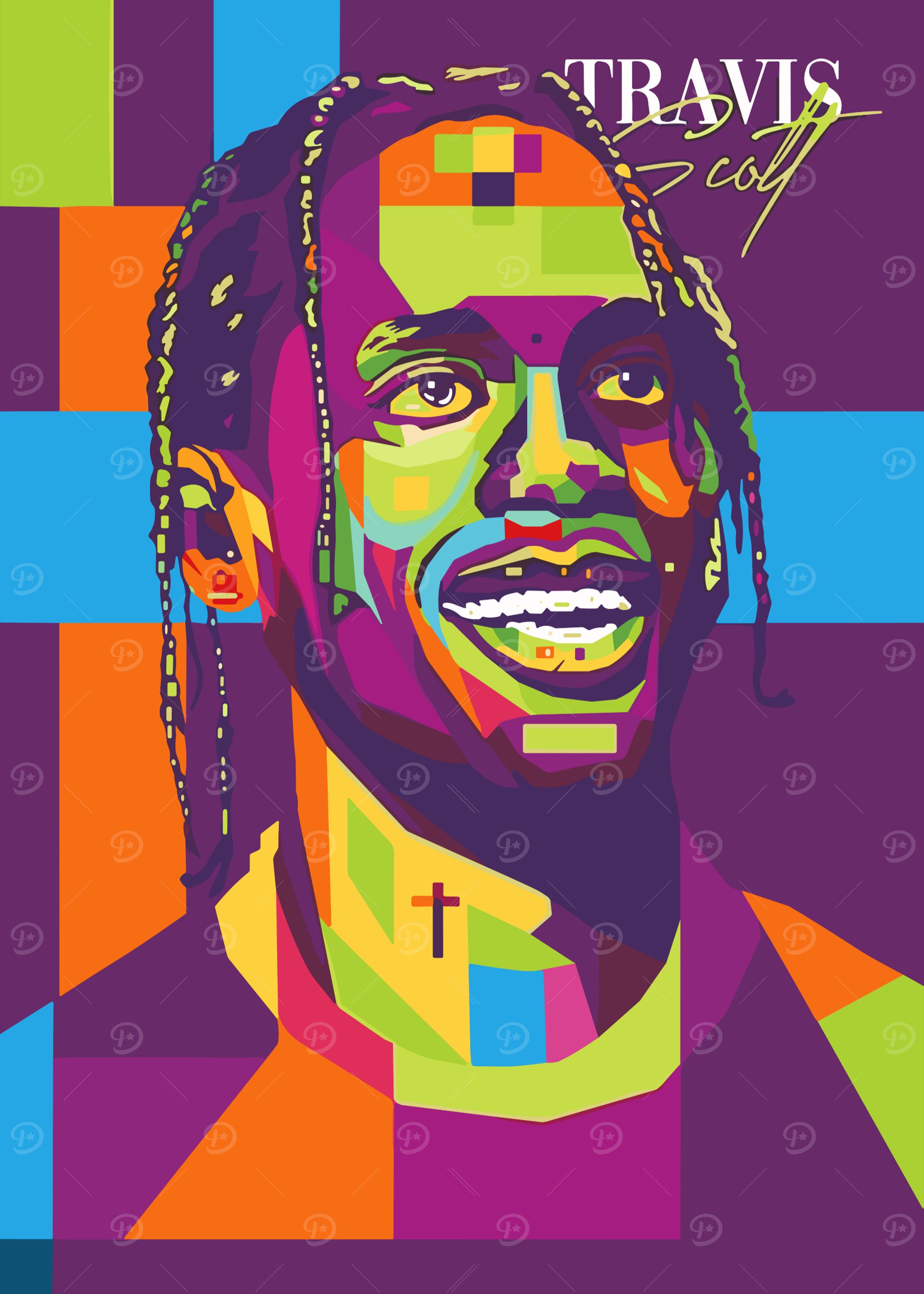Travis Scott Pop Art Portrait