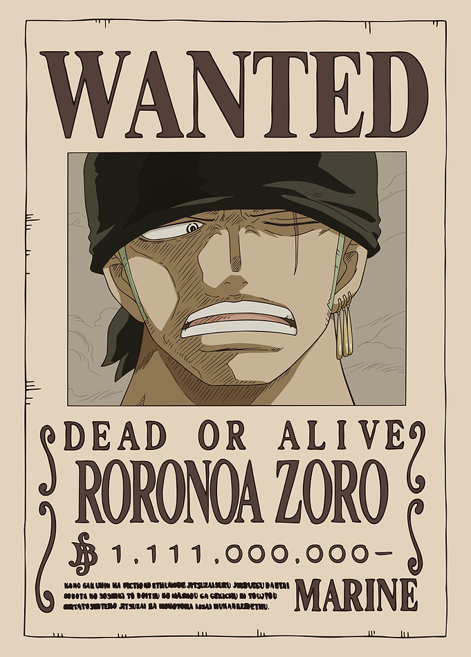 Zoro Wanted after Wano