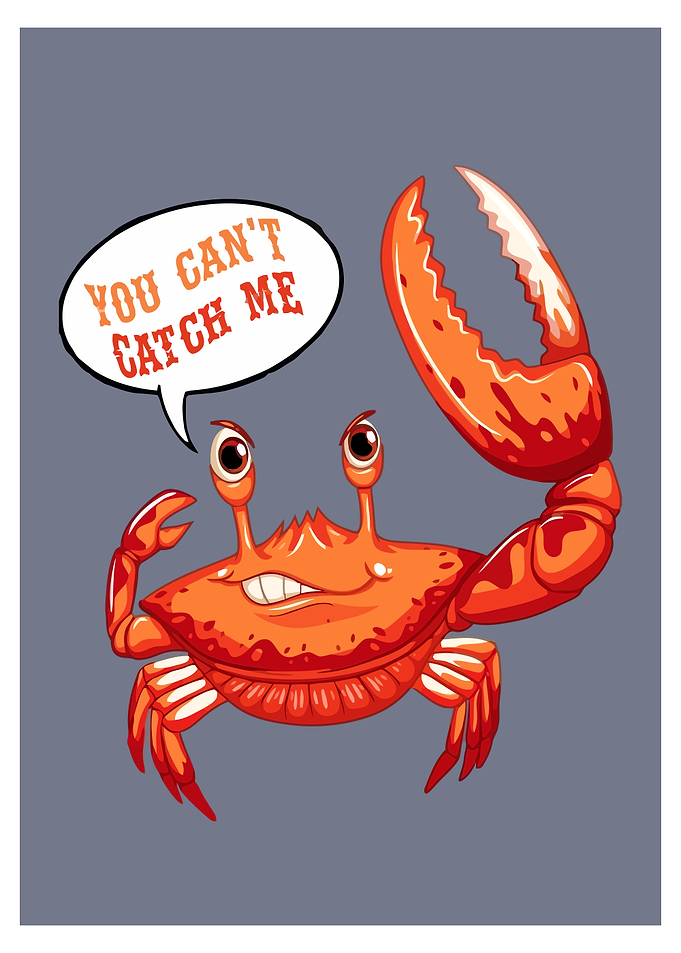 Cartoon Crab with Speech Bubble