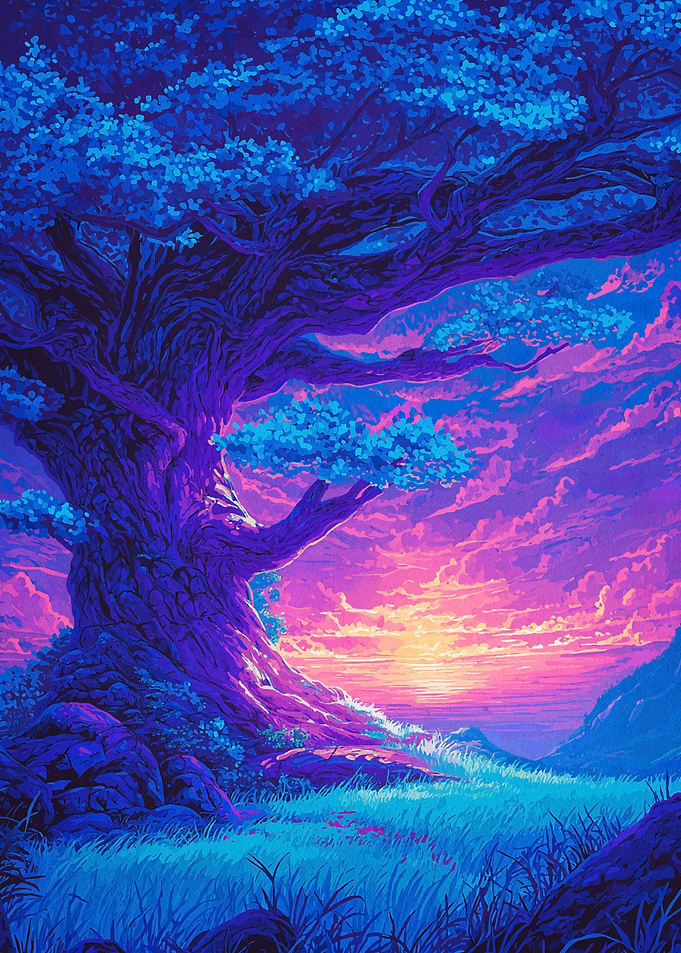 Majestic Tree at Sunset