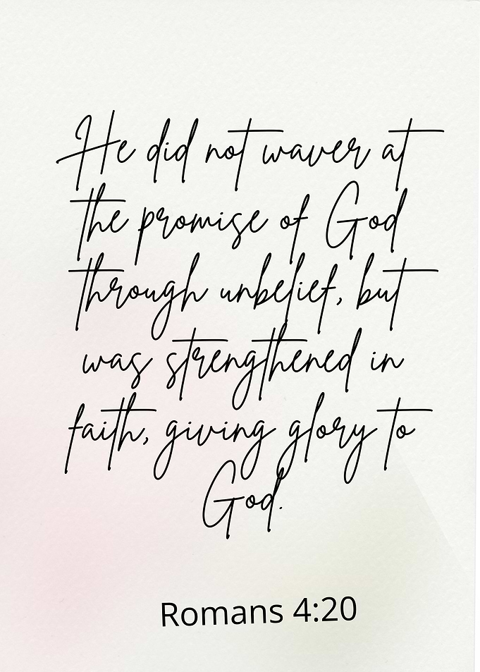 Romans 4:20 Scripture Art