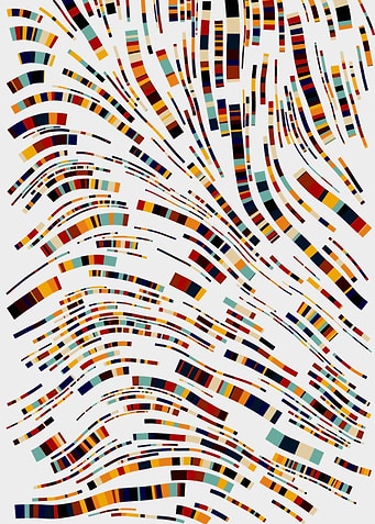 Abstract Colorful Swirls on White Background
