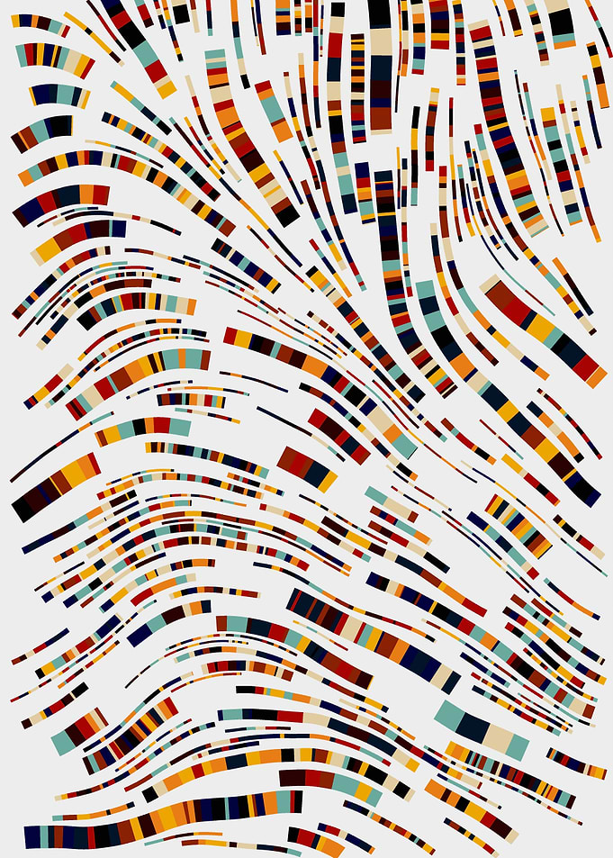 Abstract Colorful Swirls on White Background