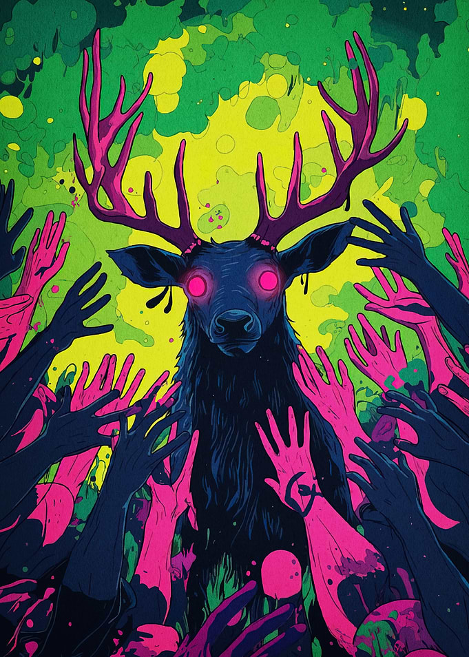Psychedelic Deer Surrounded