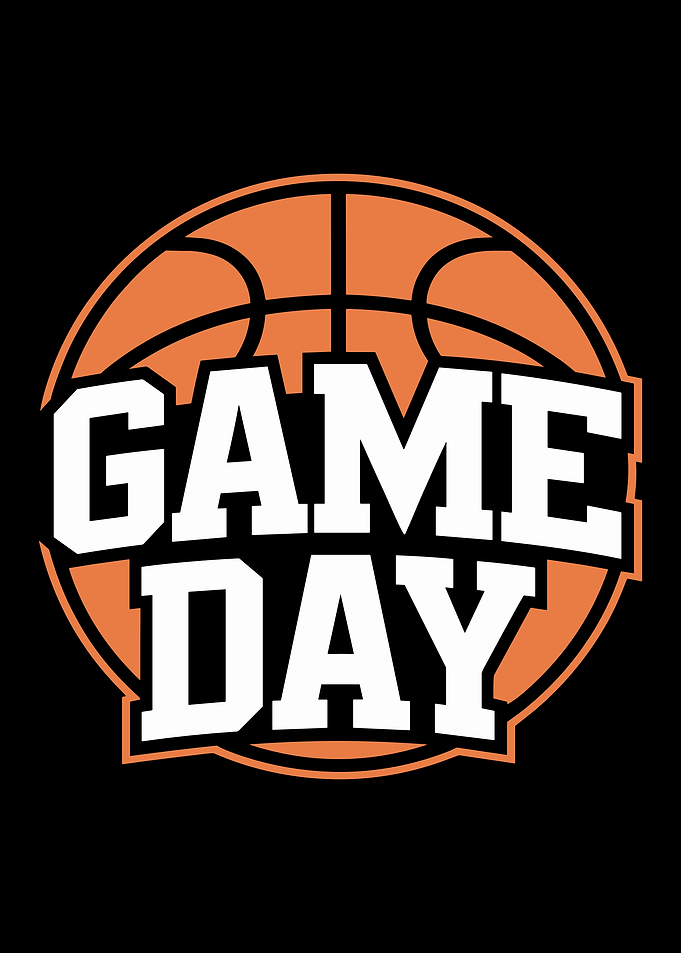 game day basketball sport player orange ball silhouette cool graphic cute design