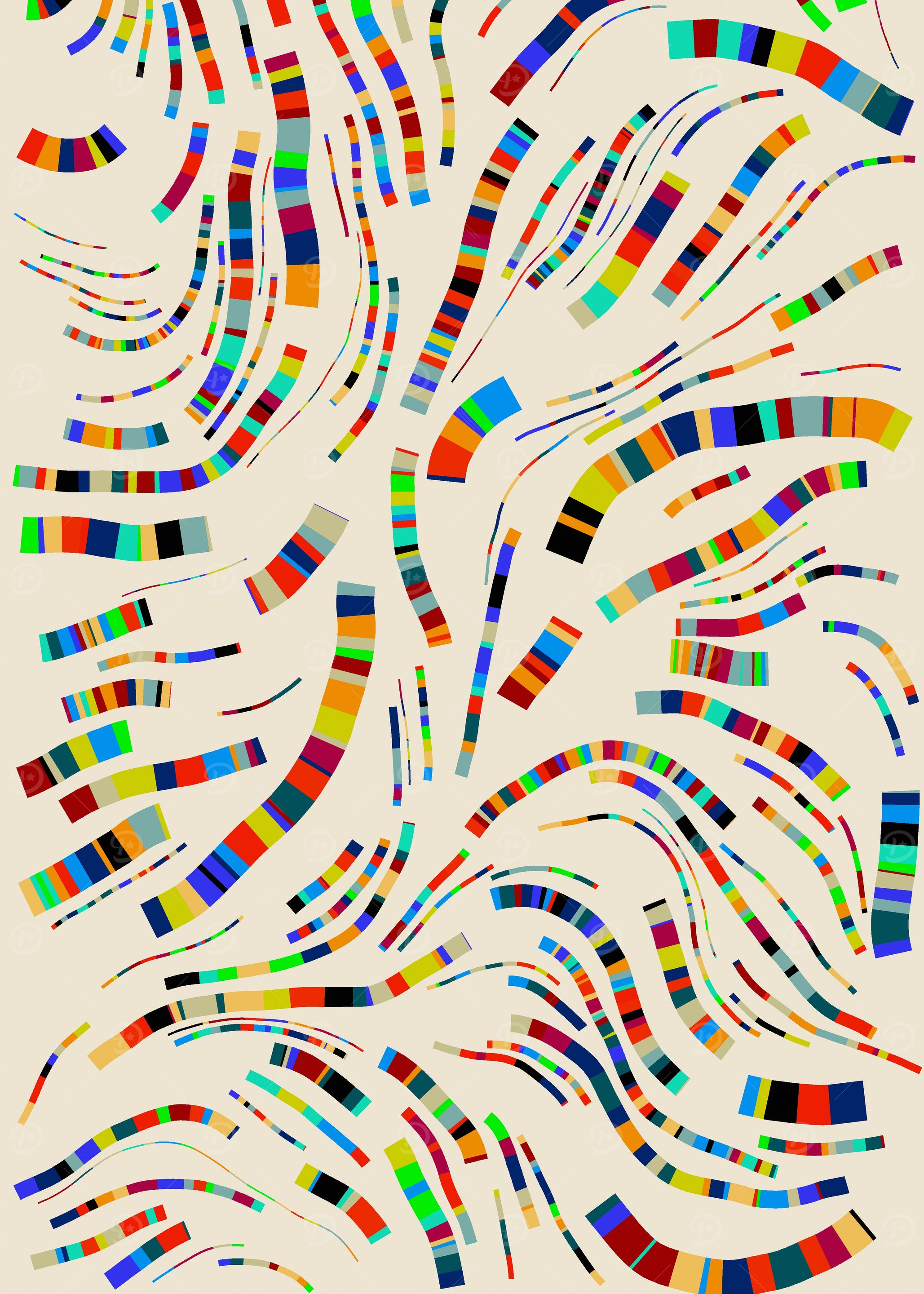 Colorful Abstract Curved Lines Pattern