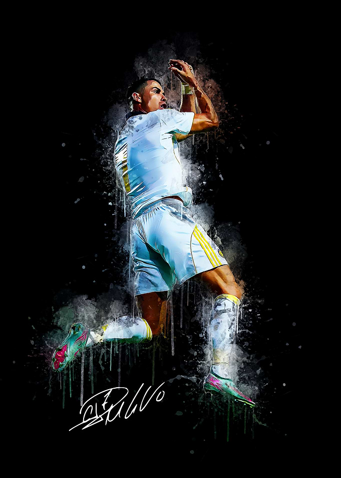 Cristiano Ronaldo Watercolor Art