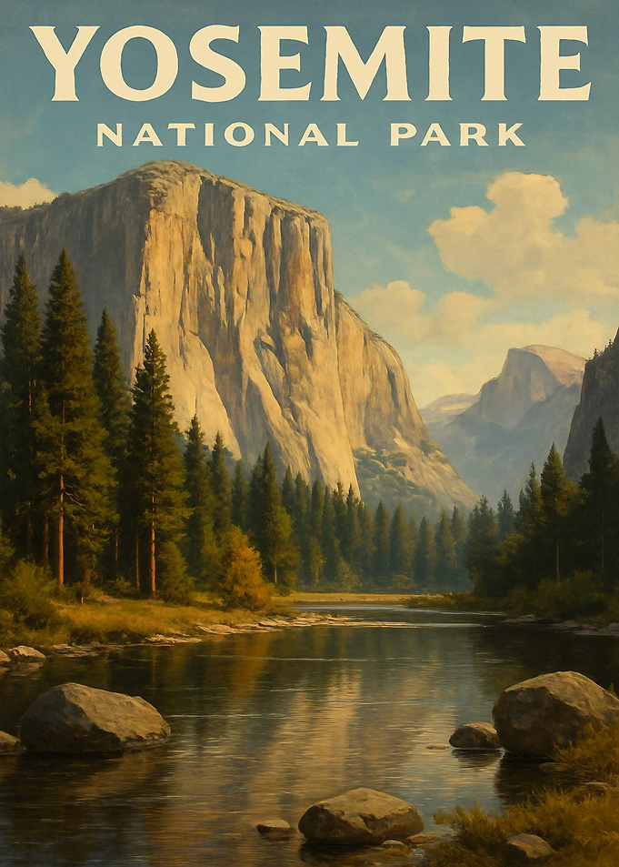 Yosemite National Park Landscape Poster