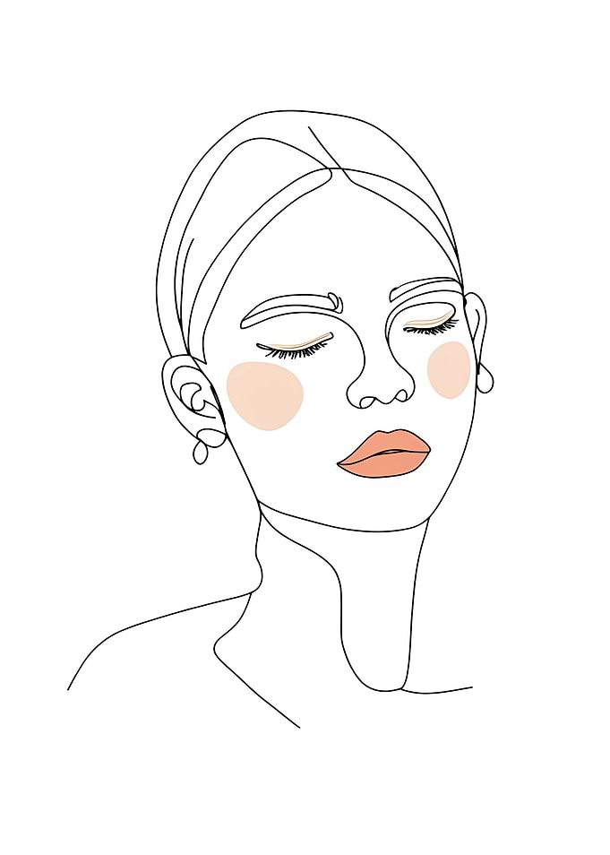 Minimalist Woman Portrait Line Art