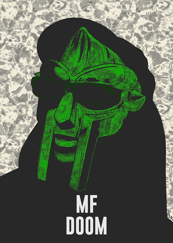 MF DOOM Green Mask Portrait