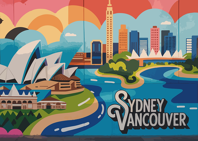 Sydney Vancouver Cityscape Mural Art