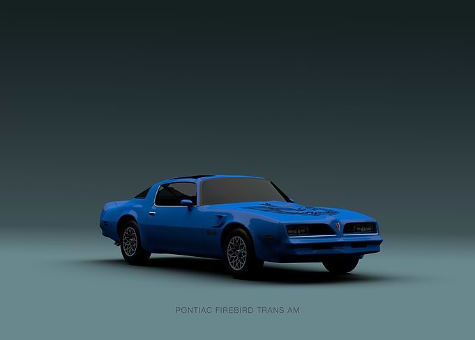 Blue Pontiac Firebird Trans Am