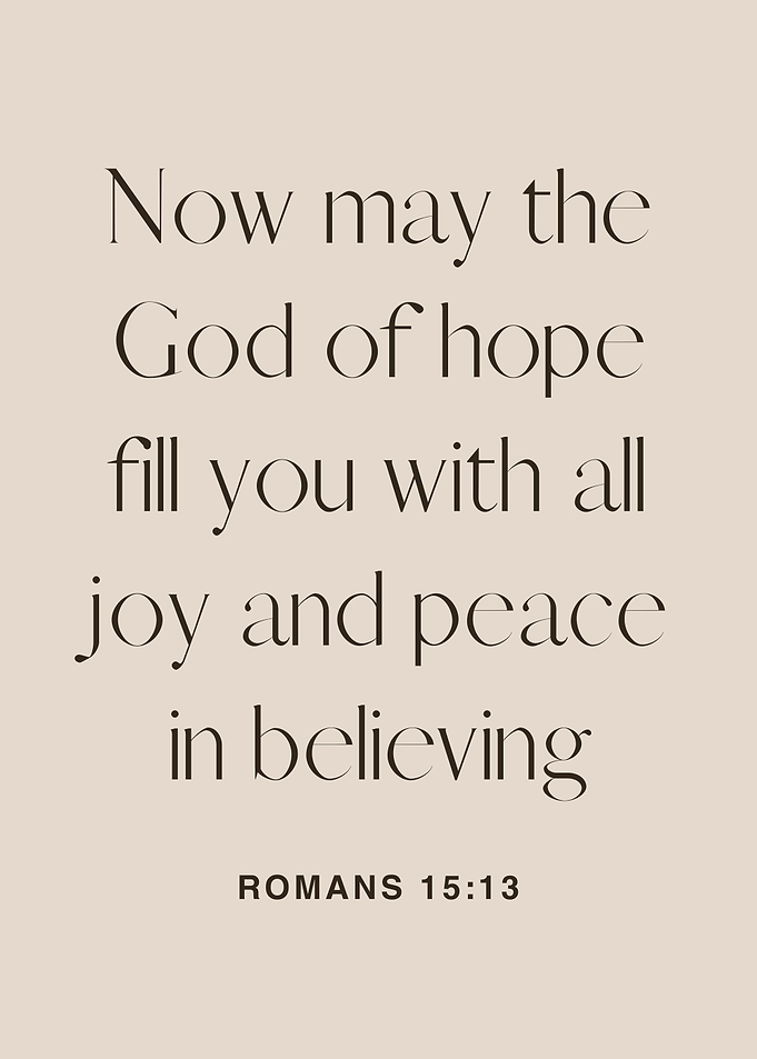 Romans 15:13 Inspirational Text Art
