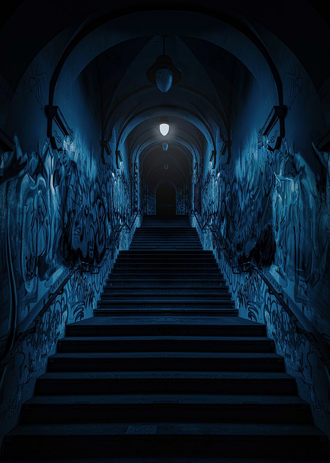 Blue Graffiti Stairway