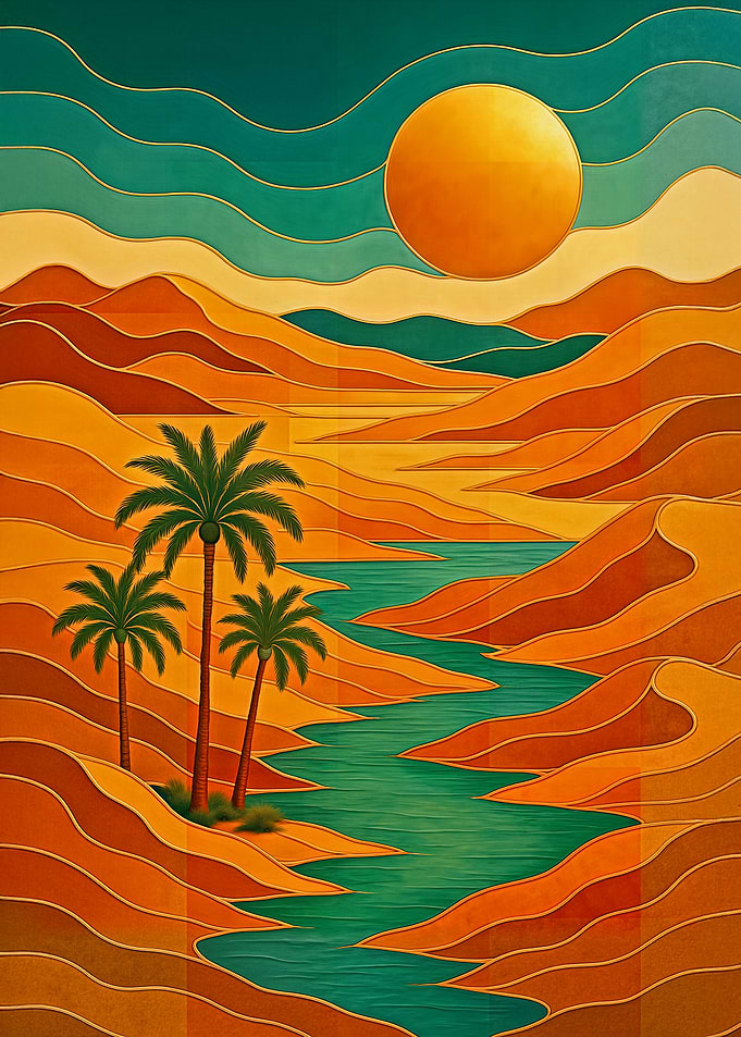 Abstract River Scenery Art