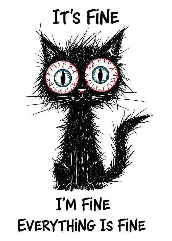 Everything Is Fine Black Cat