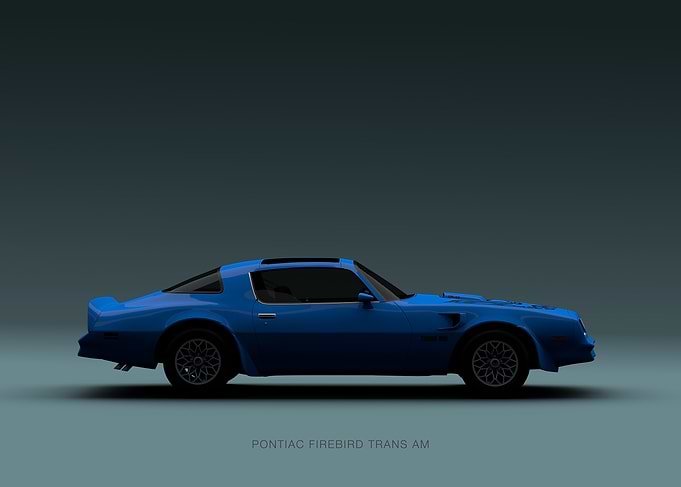 Blue Pontiac Firebird Trans AM