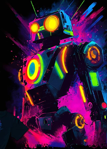 Neon Robot Art
