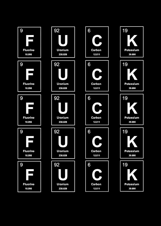 Periodic Table FUCK Typography