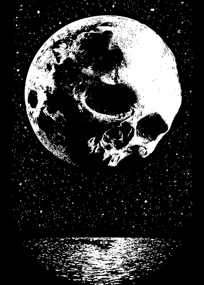 Skull Moon Reflection