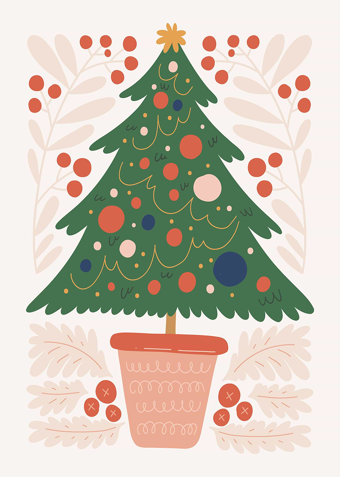 Christmas Tree with Berries